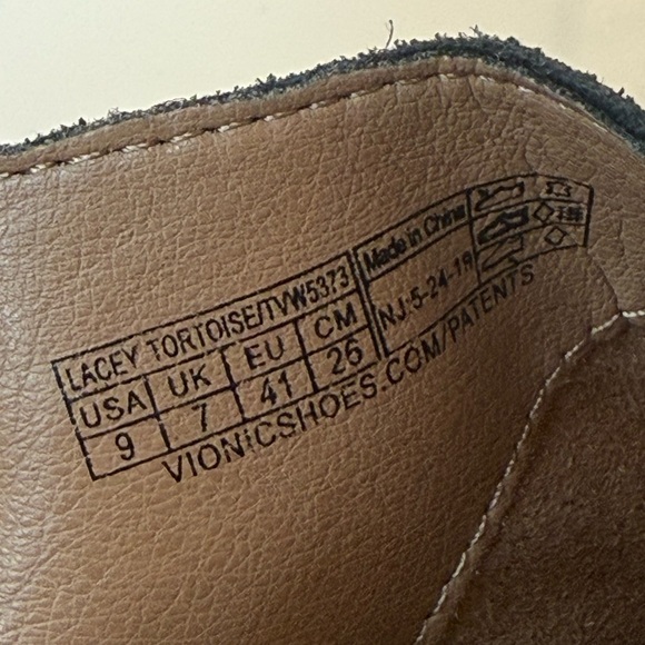 VIONIC Lacey Tortoise Block Heel Sling Back Black Suede Shoes Rubber Sole 9M - Picture 11 of 16